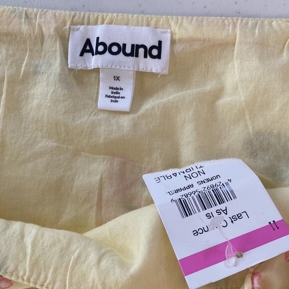 Abound Yellow Floral Lightweight Lined Mini Skirt Side Zip Skater Cottagecore - Picture 5 of 13